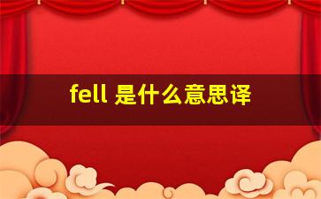 fell 是什么意思译